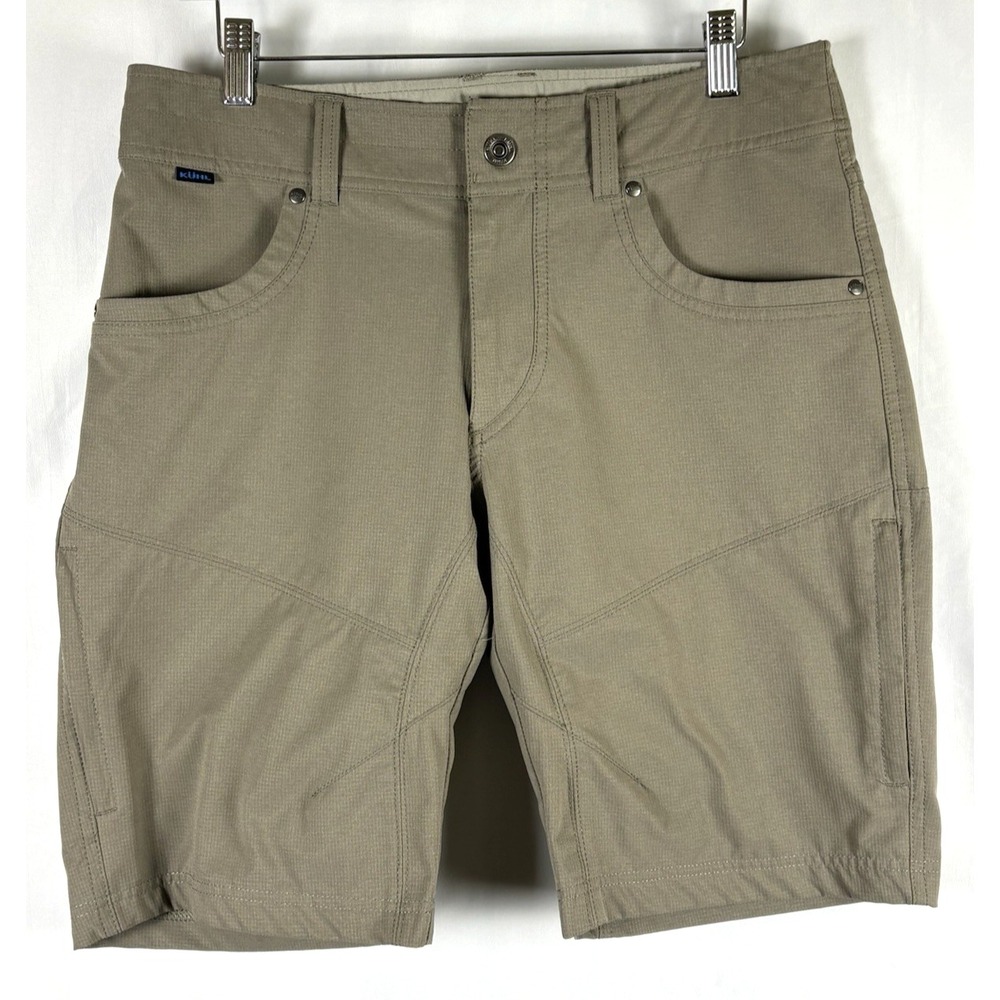 Kuhl Silencr Kargo Mens Short Khaki Size 32 Lightweight Softshell Flex Pockets